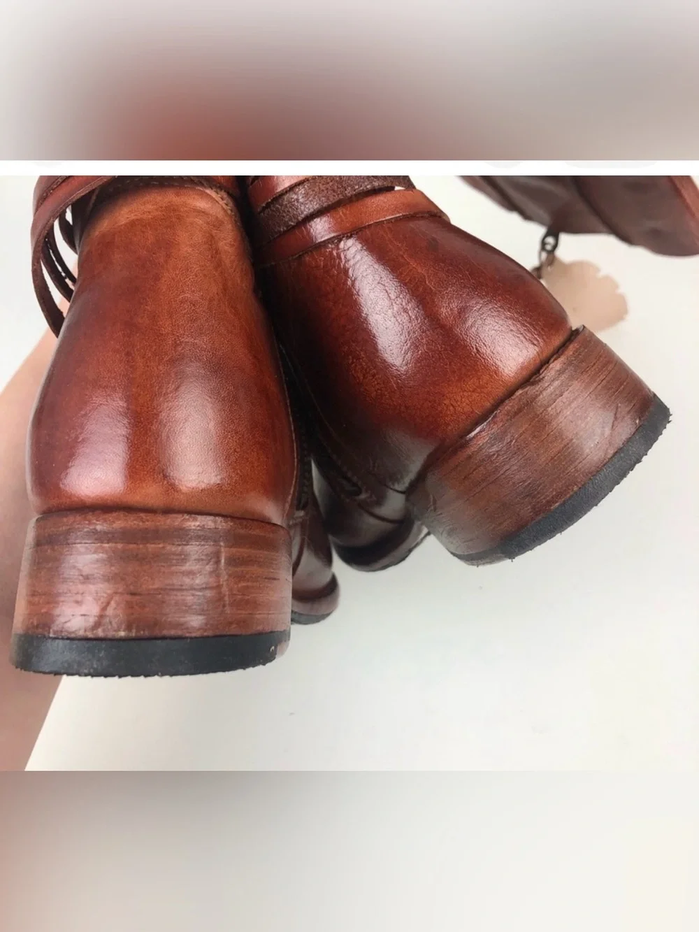 Bed Stu Weymouth Boots 7 Cognac Dip Dye leather